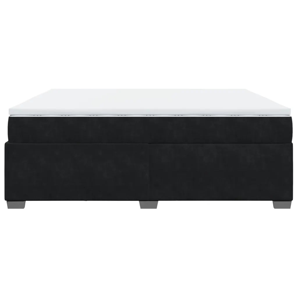 Giroletto a Molle con Materasso Nero 200x200 cm in Velluto 3285307
