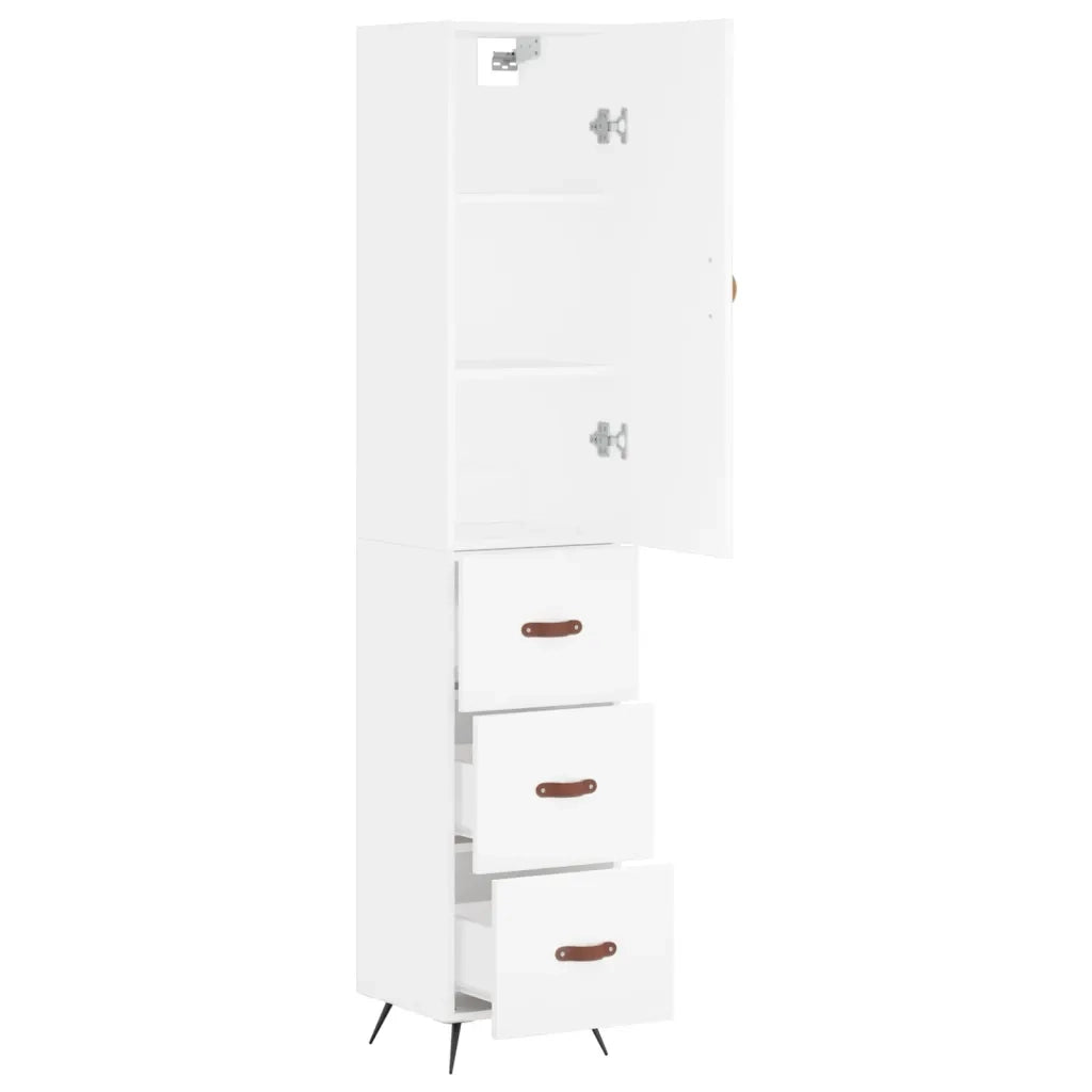 Credenza Bianca 34,5x34x180 cm in Legno Multistrato 3198825