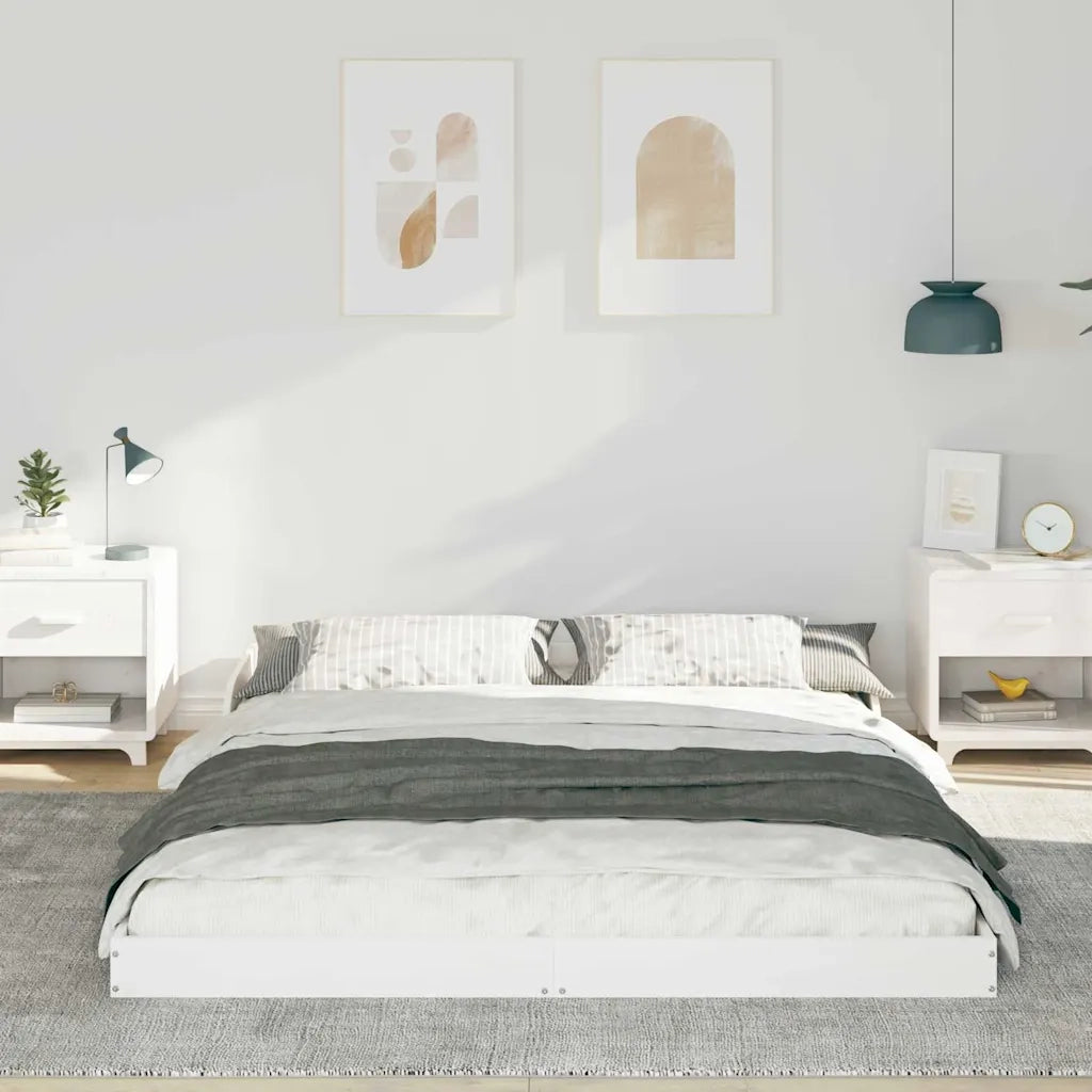 Struttura del letto Bianco 150 x 200 cm Pino massello