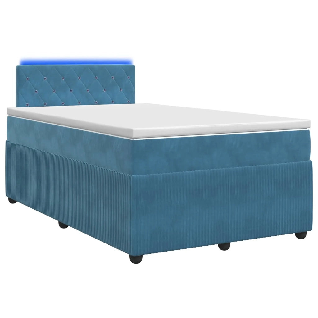 Letto box spring con materasso Blu 120 x 200 cm Velluto 3453117