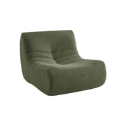 Poltrona senza braccioli in tessuto effetto alpaca, 1 posto, verde