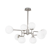 Maytoni Lampadario contemporaneo Erich 8 luci E14 nichel metallo diffusore vetro