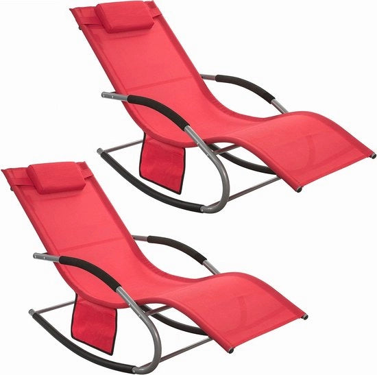 Set di sedute per giardino elegante - Ombrellone oscillante - Sedile da giardino - Tessuto respirante - Cuscino rimovibile - Tasche integrate - Bracciali EVA morbidi - Capacità di carico 150 kg - Dimensioni secondo immagine