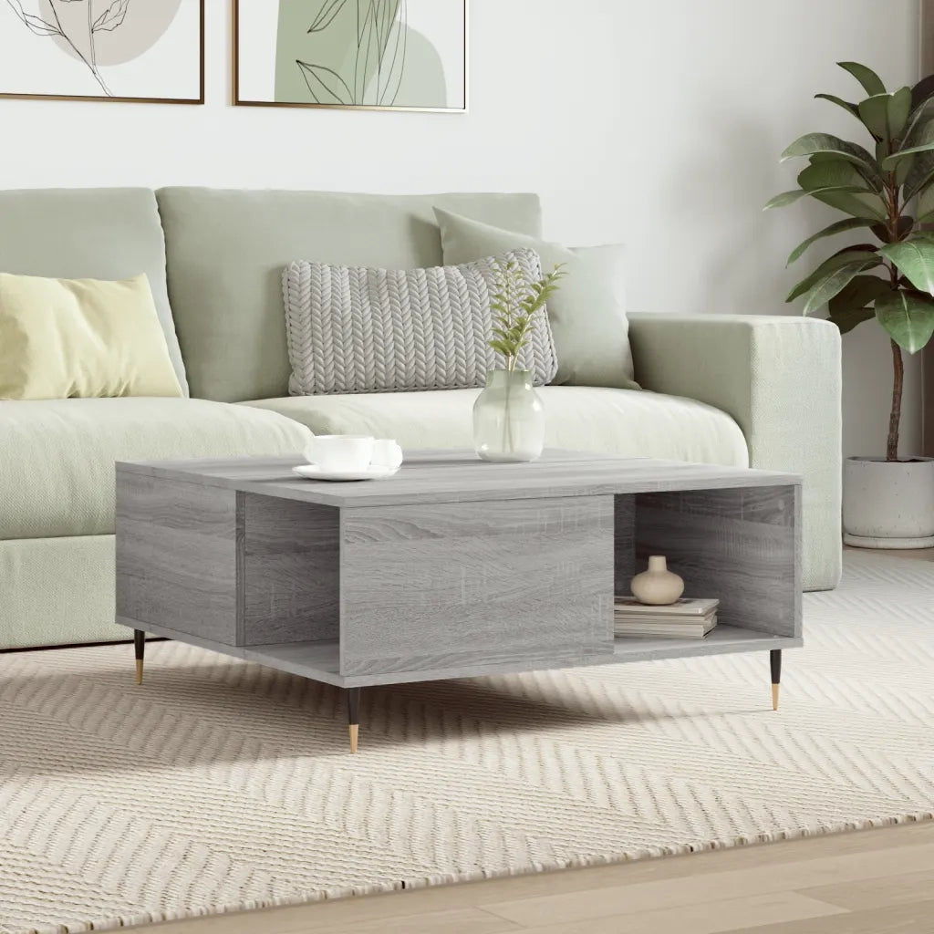Tavolino salotto | Tavolino da caff¨¨ | Tavolino da Soggiorno Grigio Sonoma 80x80x36,5 cm Legno Multistrato