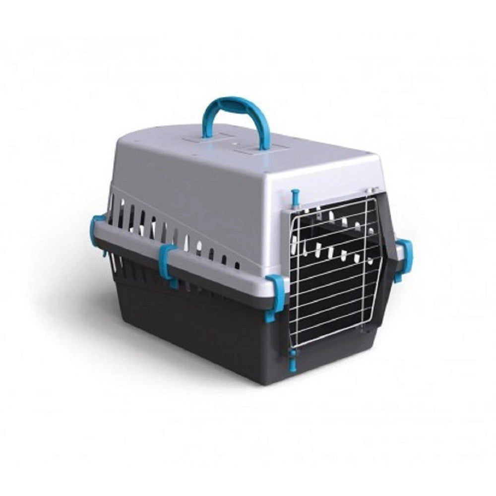 Trade Shop - Trasportino Con Griglia In Metallo Per Cani E Gatti Da Viaggio 50 X 33 X 32 Cm -