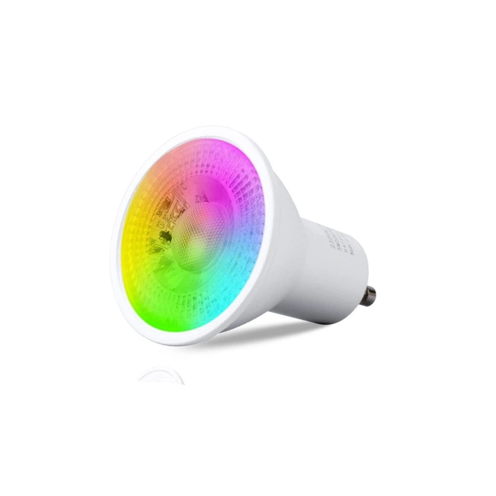 Faretto led RGB + luce calda con attacco GU10 multicolor gestibile con telecomando illuminazione per cromoterapia