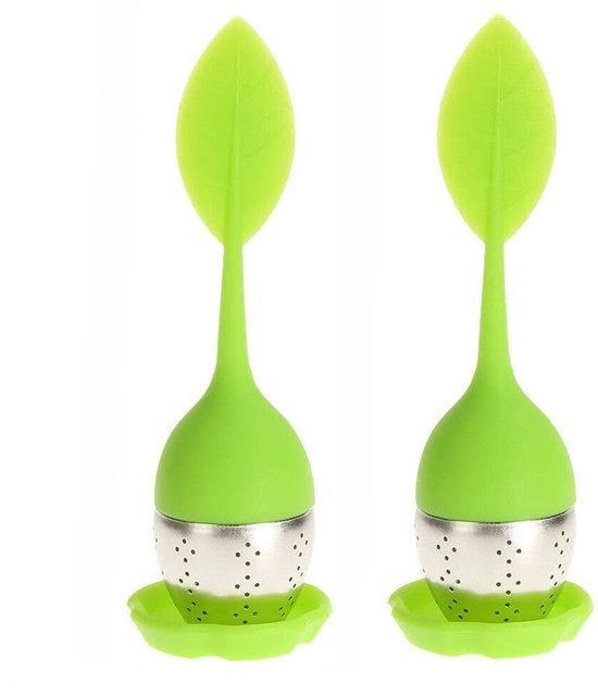 Infusore per Tè di Alta Qualità in Acciaio Inossidabile - Setaccia per Tè - Maniglia in Gomma Silicone - Cassetta per Gocce - Adatto per Tè in Sacchetti - Facile da Pulire - Setaccia per Tè
