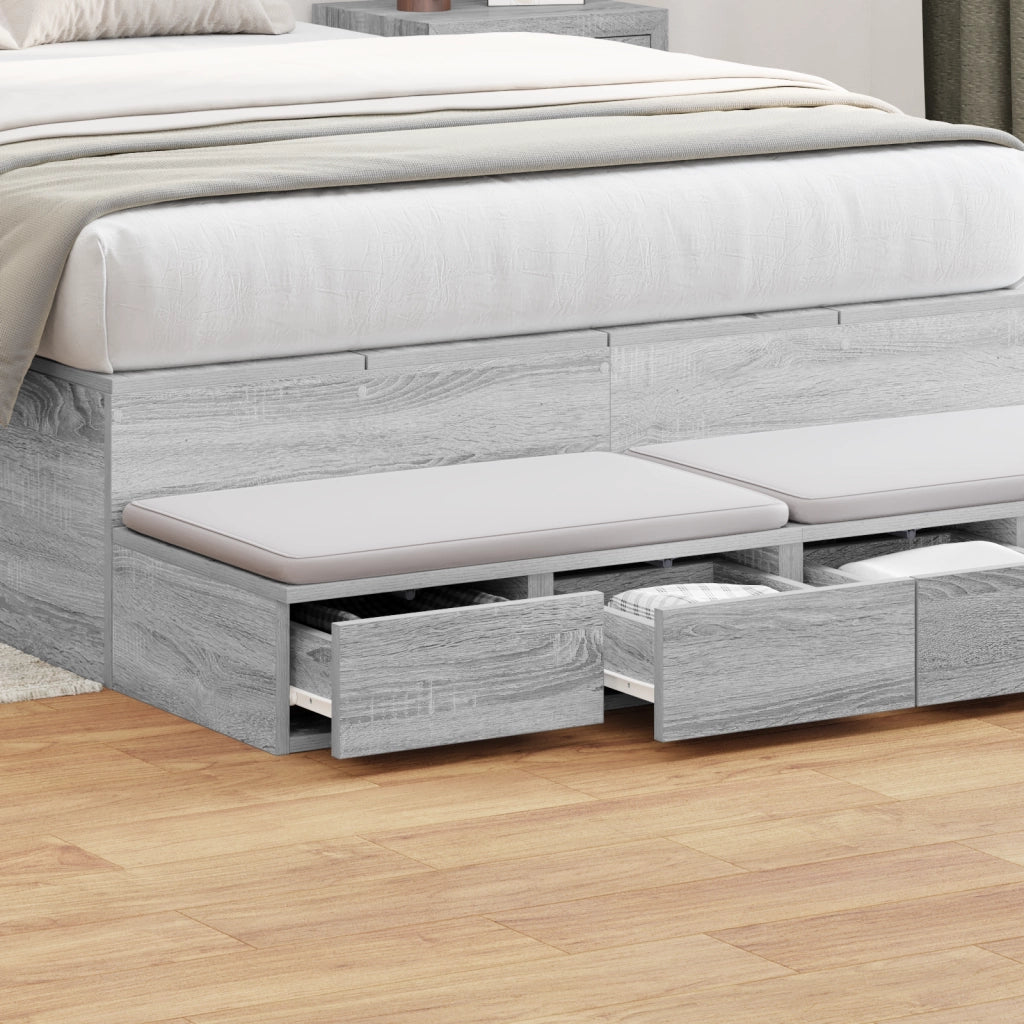 Cassetti per Letto Grigio Sonoma 120x36,5x16,5 cm Legno Ingegnerizzato