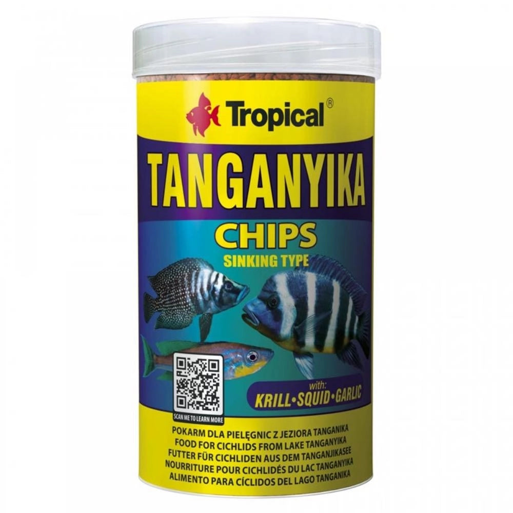 Tropical Tanganyika Chips - speciali chip affondanti multi-ingrediente per grandi Ciclidi del lago Tanganica Formato: 250 ml