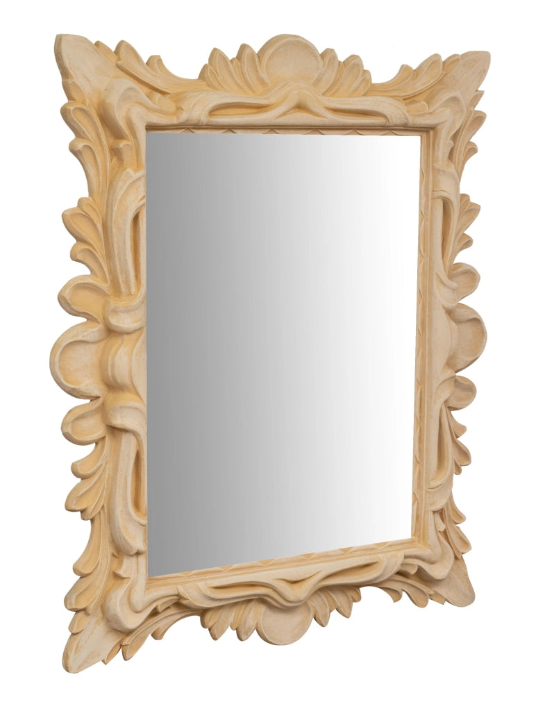 Biscottini SPECCHIERA DA PARETE IN LEGNO FINITURA GREZZA MADE IN ITALY realizzata Offerta