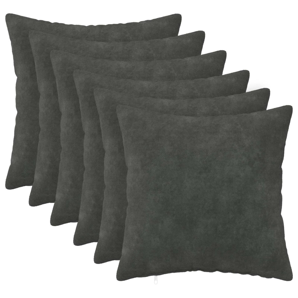 Federa 6 pcs HEERLEN Antracite 50 x 50 cm Fleece in microfibra 910955