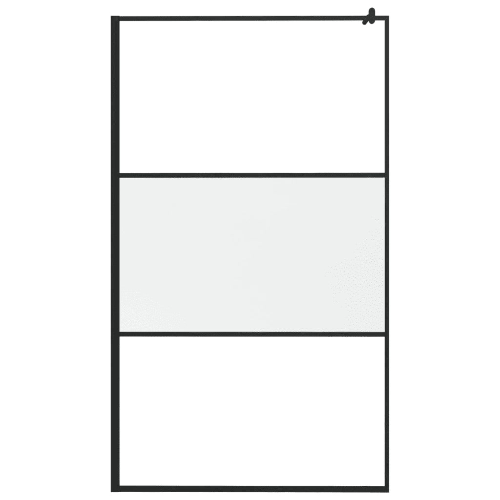 Parete Doccia Walk in 115x195 cm in Vetro Smerigliato ESG Nero cod mxl 48505