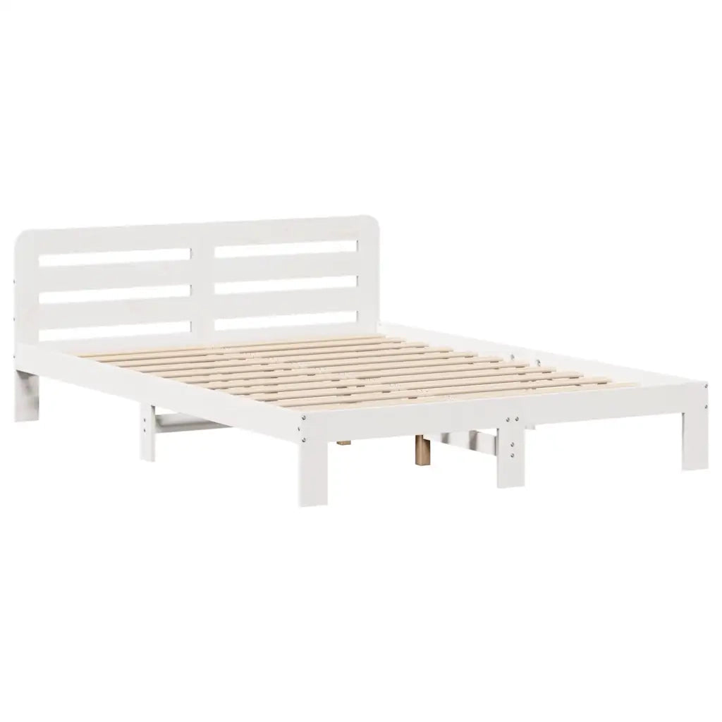 Letto senza Materasso Bianco 140x190 cm Legno Massello di Pino 3309873