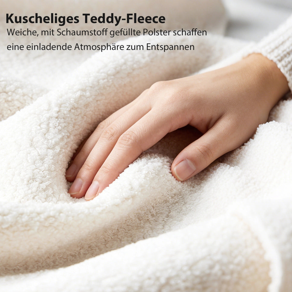 Letto imbottito con testiera regolabile in pile ¨C Minimal ¨C 140x200 cm bianco