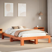 Letto senza Materasso Marrone Cera 135x190 cm in Legno di Pino