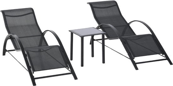Set da giardino 3 pezzi - Divano esterno - Tavolo salotto - 2 posti - Resistente all'UV e all'acqua - Divano: 169x59x66cm - Tavolo salotto: 41x41x45cm