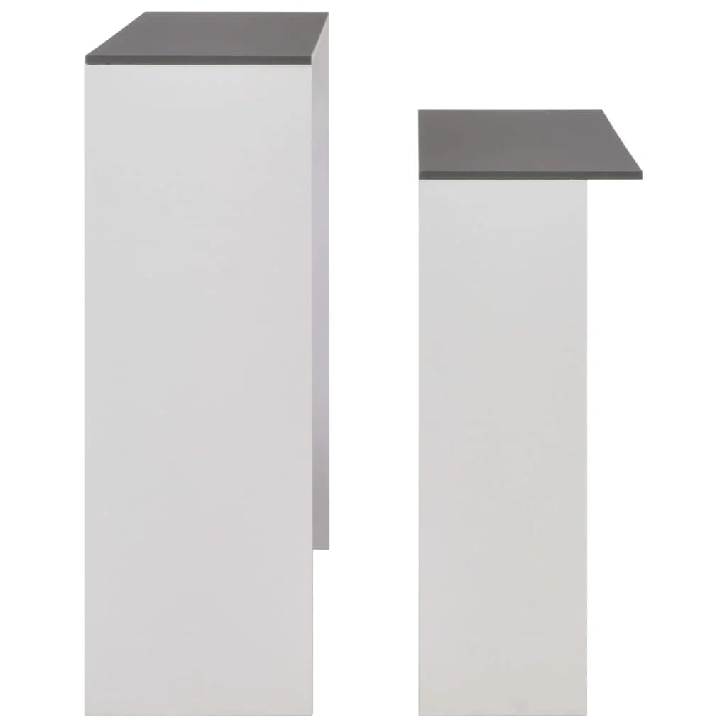 Tavolo alto da bar/bistrot con 2 piani bianchi 130 cm 0902035