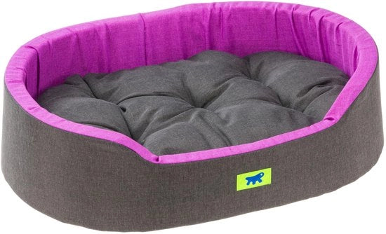 Letto per cani Dandy, con cuscino rimovibile e lavabile, copertura in cotone con imbottitura morbida, ideale come casa per gatti, dimensioni 65 x 46 x H 17 cm, colore blu scuro.