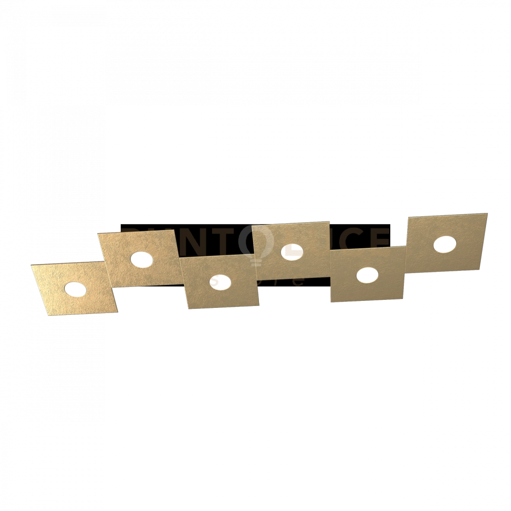ECCENTRIC APPLIQUE-PLAFONIERA 6 LUCI FOGLIA ORO 1156-6L-FO