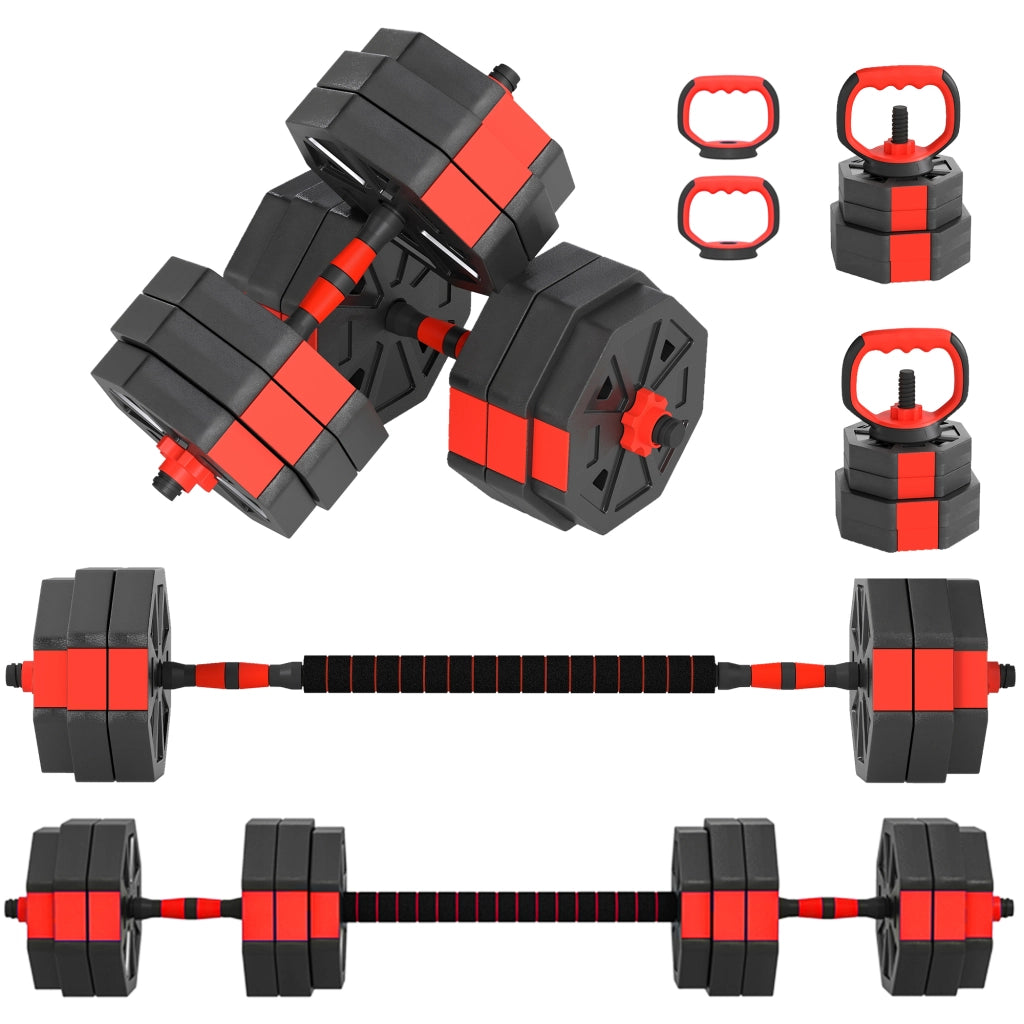 Set Manubri 6 in 1 Regolabili ¨C Xylo ¨C 30 kg con Bilanciere per Allenamento a Casa