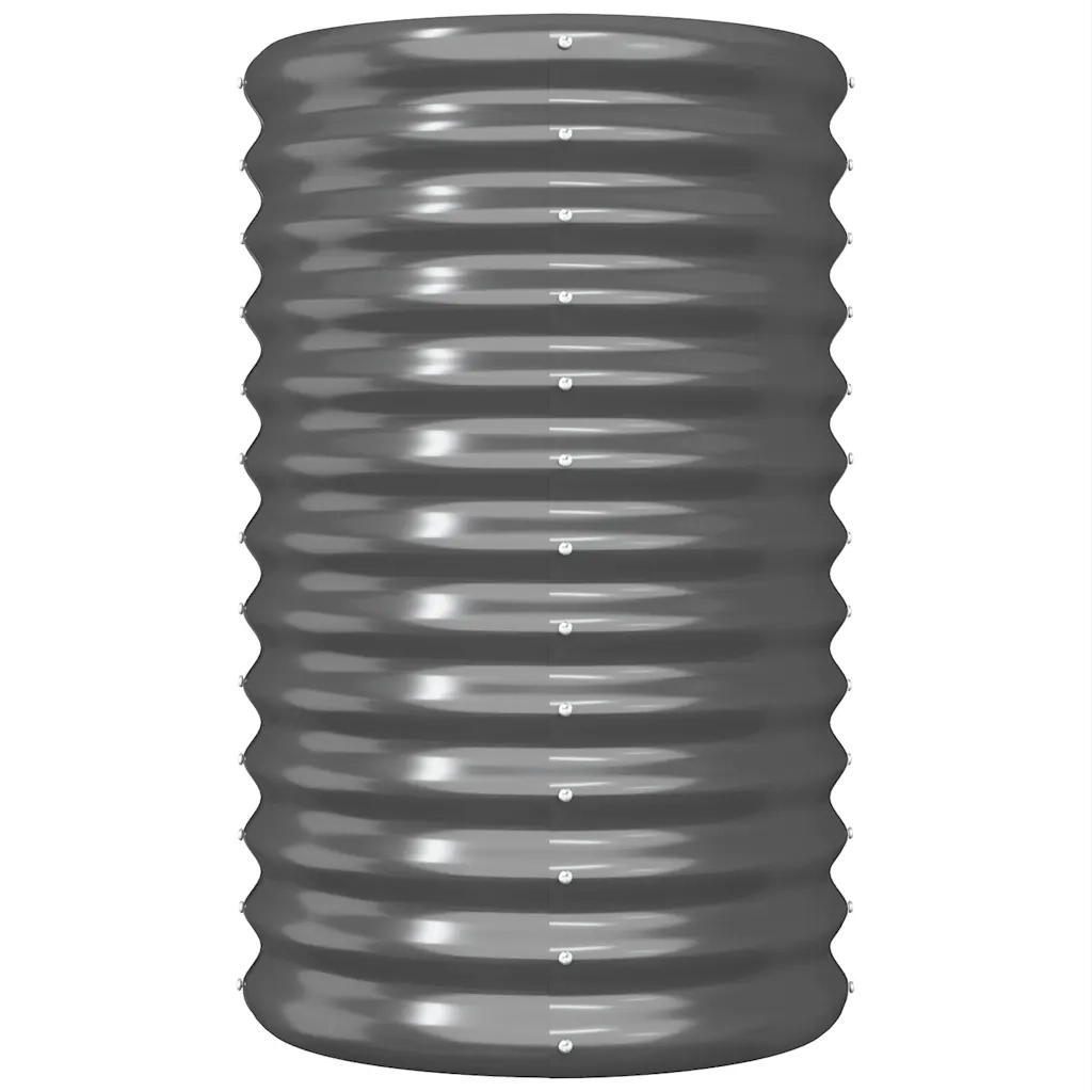 Vaso Giardino Acciaio Verniciato Polvere 40x40x68 cm Antracite