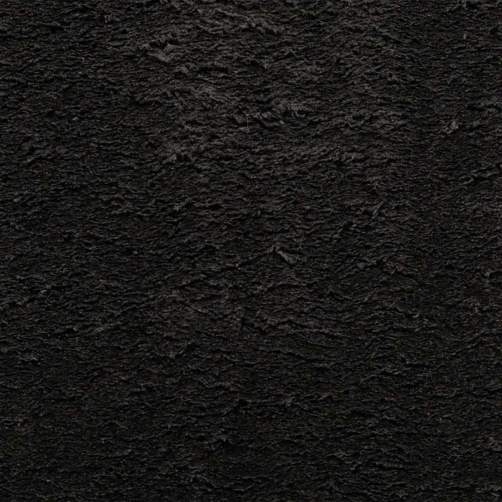Tappeto a Pelo Corto HUARTE Morbido e Lavabile Nero Ã˜ 100 cm