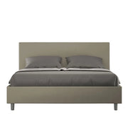 Letto matrimoniale senza rete imbottito 160x210 similpelle cappuccino Adele