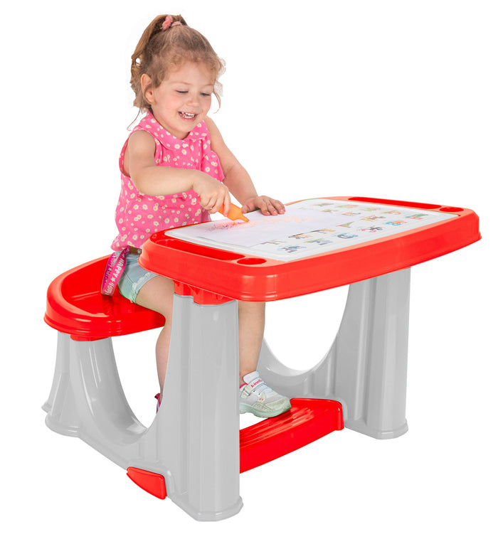 Banchetto Studio Scuola per Bambini 62x78x50 cm Rosso