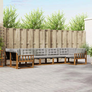 Set di divani da esterno 7 pcs Grigio Naturale e Chiaro
