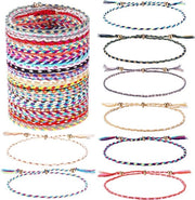 Bracciali amici 35 pezzi - Adattabile - Corda intrecciata - Colorato - Fatto a mano - Stile boho/stradale - Bracciali