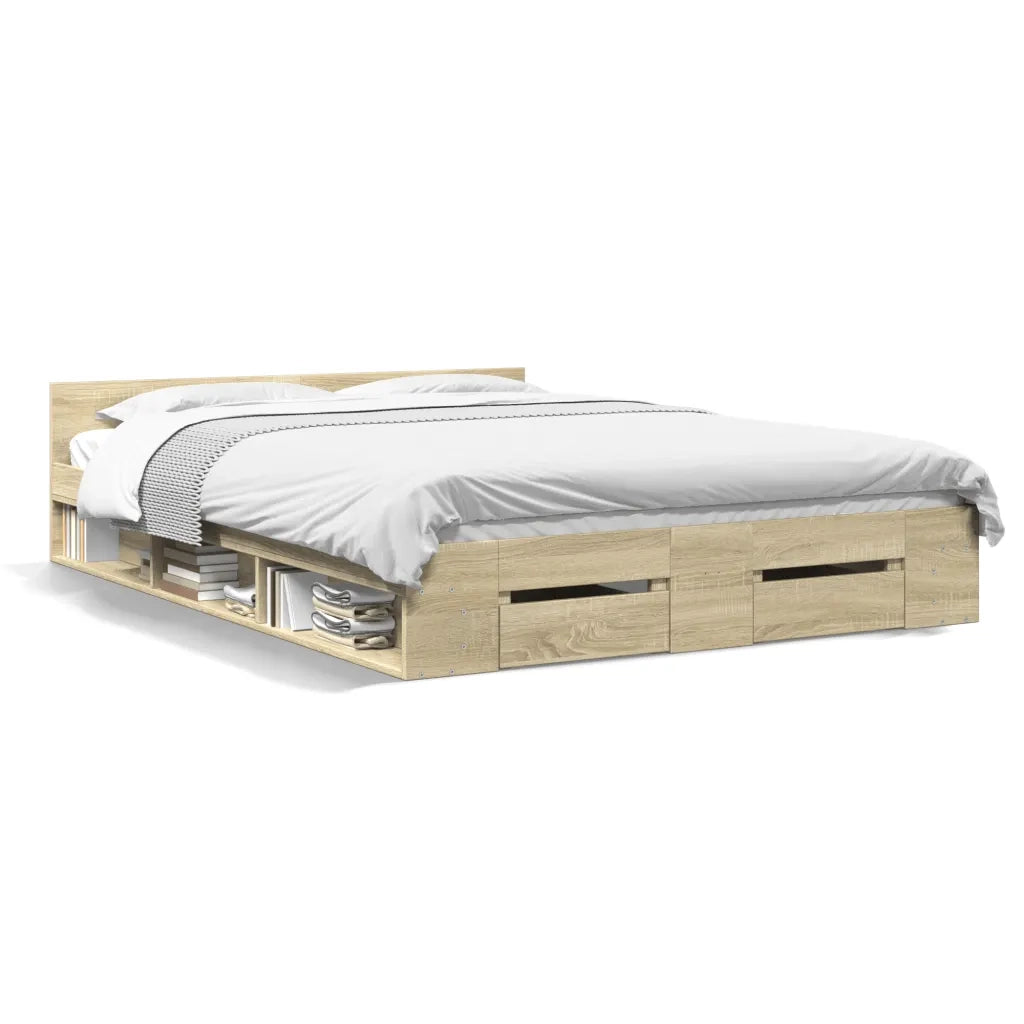 Giroletto Cassetti Rovere Sonoma 140x200 cm Legno Multistrato 3280750