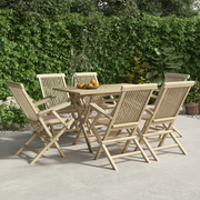 Sedie Giardino Pieghevoli 6pz Grigie 56x61x89 cm Massello Teakcod mxl 100282
