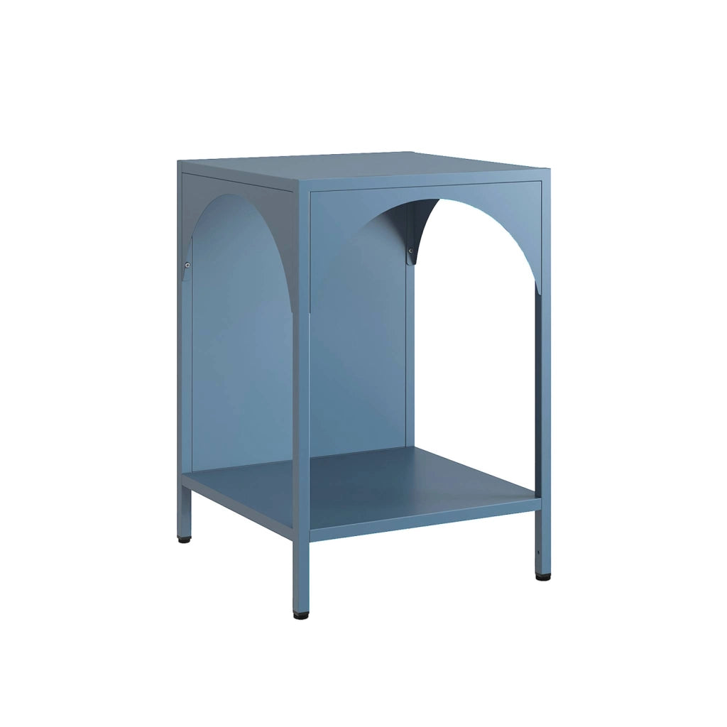 Comodino, tavolino industriale, blu grigio