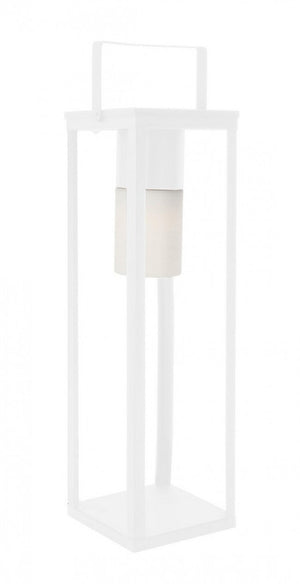 Lampada Lanterna Solare 20x20x75h cm con Manico Bianco