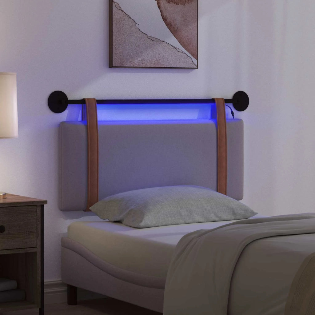 Testiera sospesa Con luce LED Tortora PU Antico