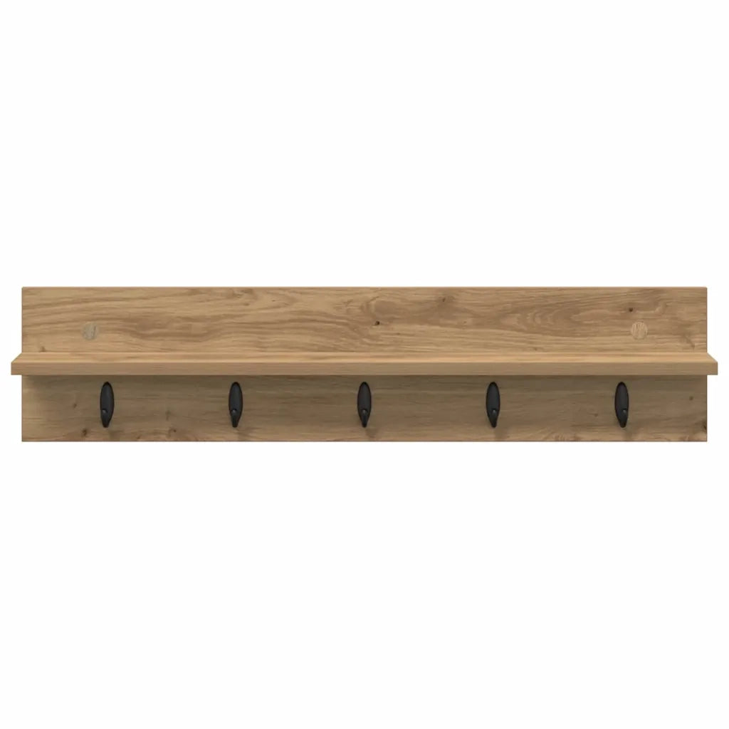 Appendiabiti a muro Rovere artigianale 80 x 10,5 x 18 cm 874402