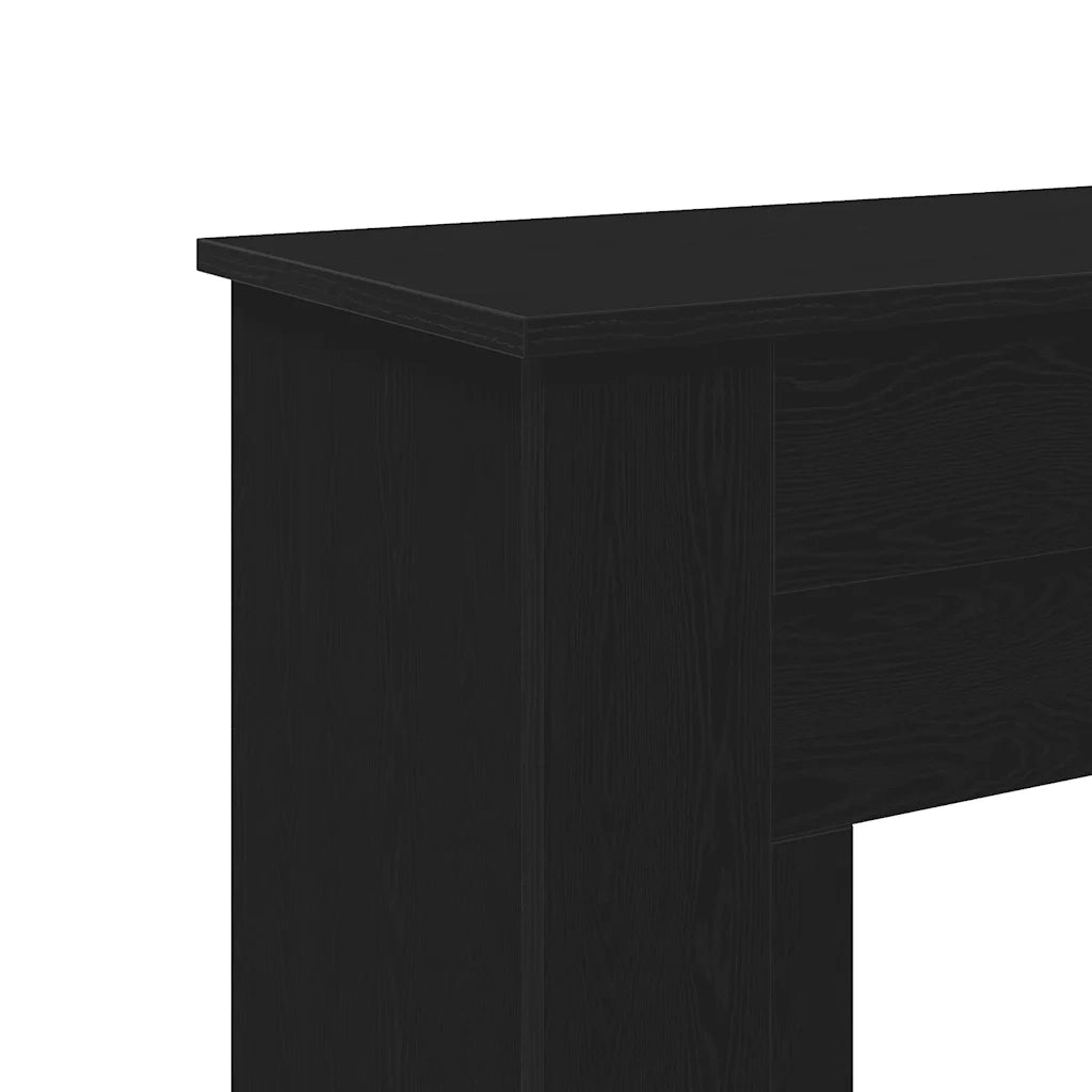 Cornice per Camino-Rivestimento per Camino Rovere Nero 90x30x90 cm in Truciolato