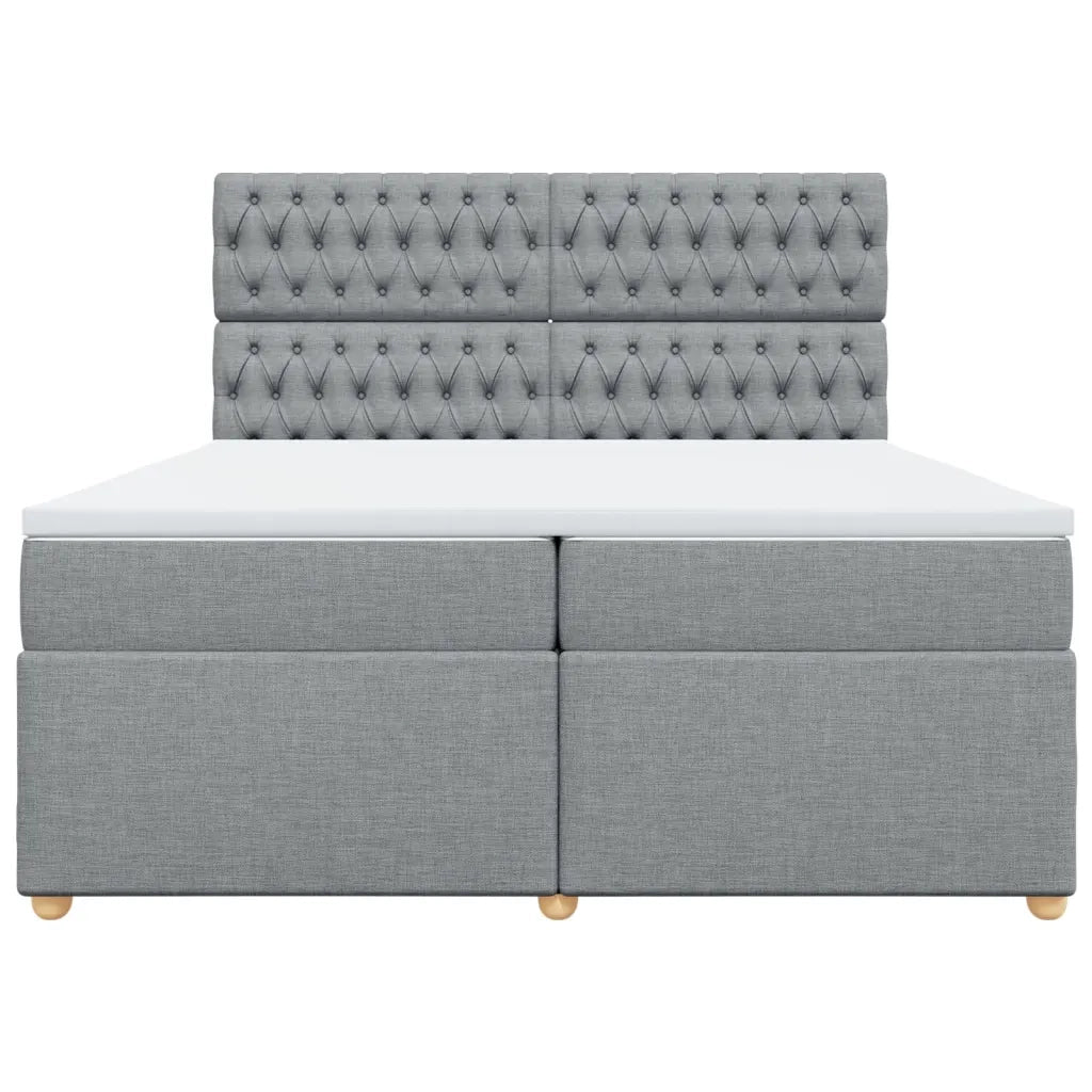 Giroletto a Molle con Materasso Grigio Chiaro 200x200cm Tessuto 3293694