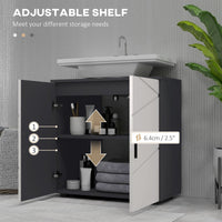 Mobile Sotto Lavabo Bagno 2 Ante 60x30x60 cm in Legno Grigio