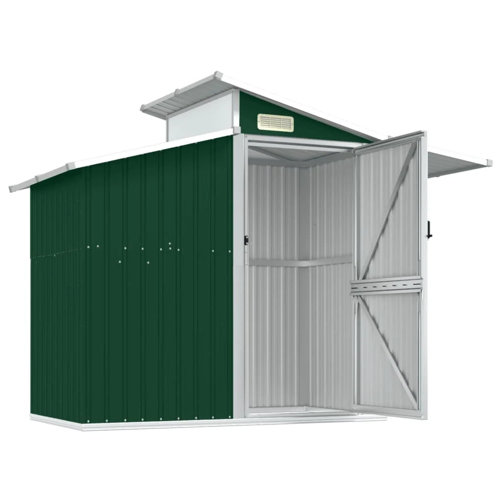 Casetta da giardino cabina ripostiglio casetta da esterno robusta casetta per attrezzi 270 x 130 x 208,5 cm acciaio zincato verde 02_0022375