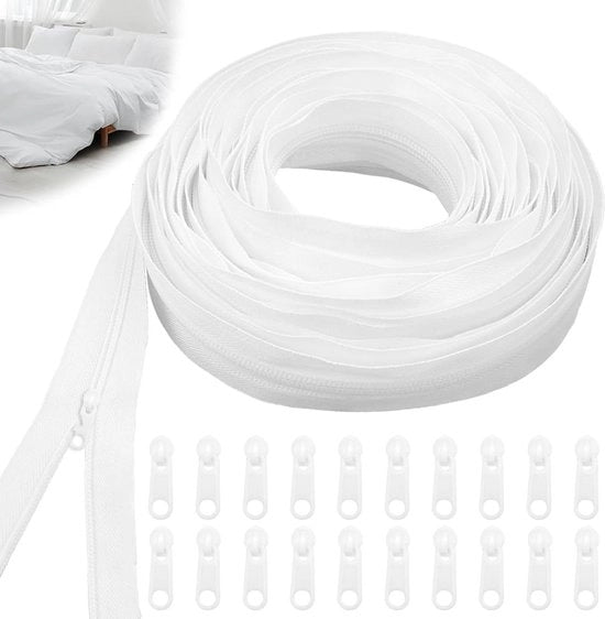 Spirale di Ritagliamento a Fili di Nylon Infini - Bianco - 20 Ritagliamenti - Tagliabile - 25 cm di Larghezza - per Abbigliamento da Viaggio, Cuscini e Biancheria.