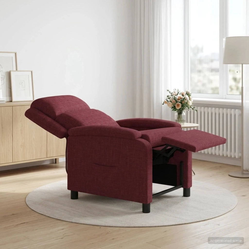 Divano Sedia-Poltrona reclinabile Rosso Vino Tessuto 233703
