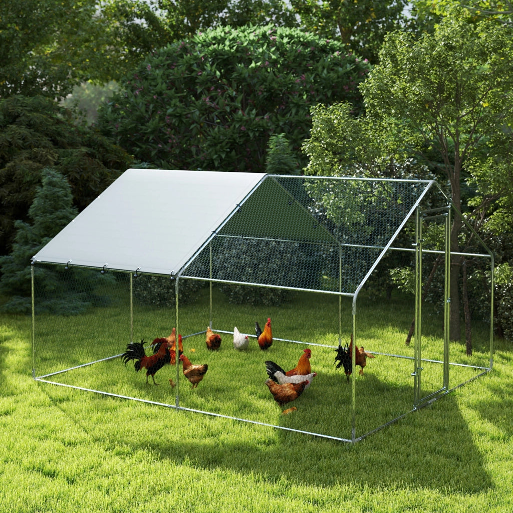 Recinto per Galline ¨C zephmum ¨C 3x3.4x1.9 m, Acciaio, Argento