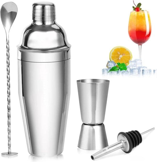 Set di shaker per cocktail 750 ml - Completo con misurino, barattolo e tappo per preparare drink perfetti