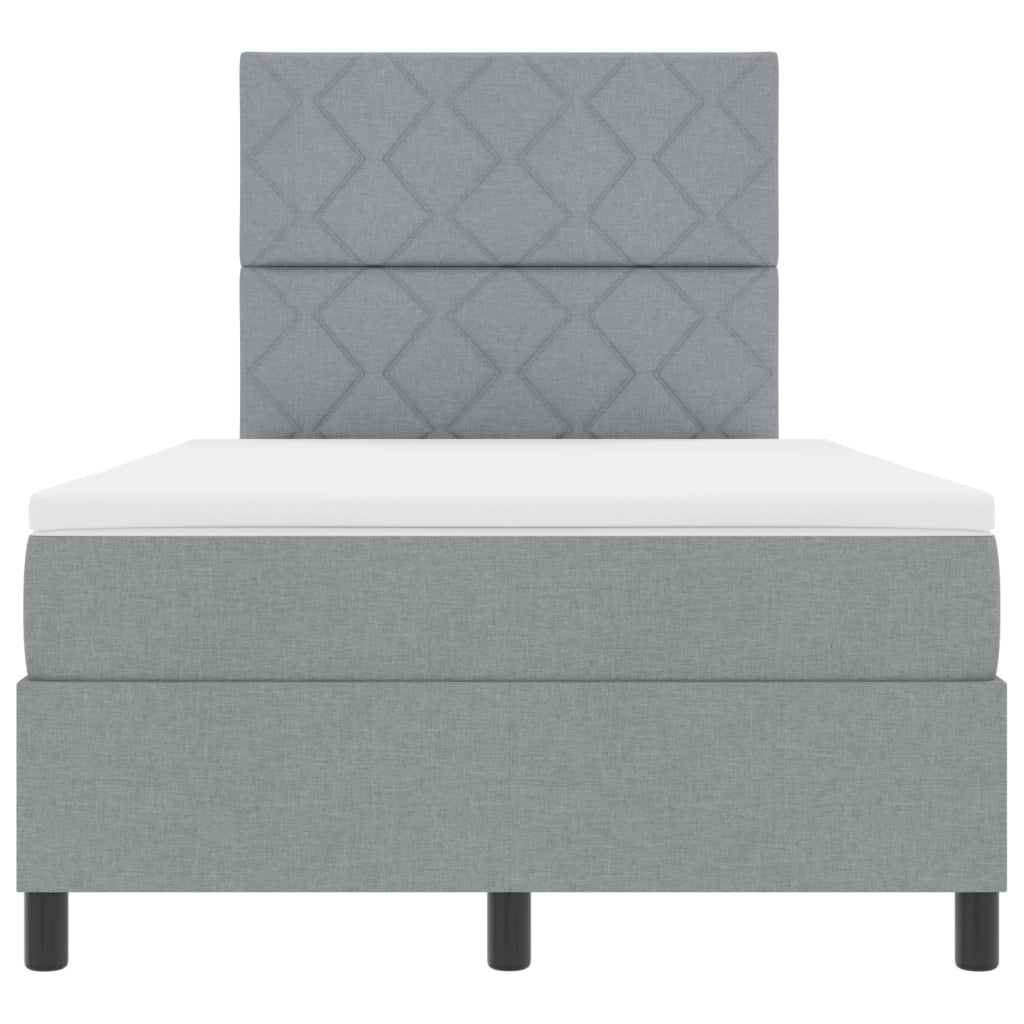 Letto Box Spring con Materasso & LED Grigio Chiaro 120x200 cm Tessuto