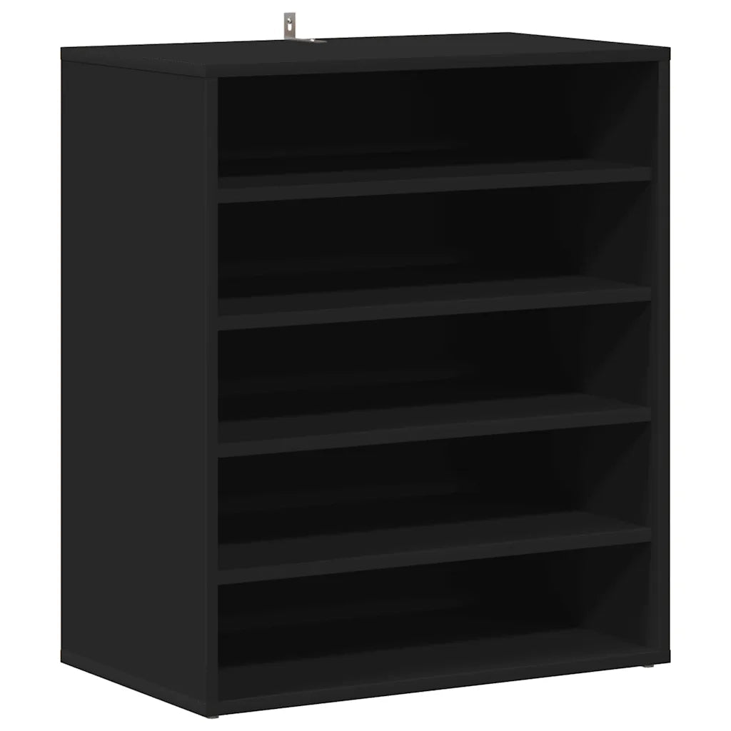 Scarpiera Nera 60x35x70 cm in Truciolato 808937