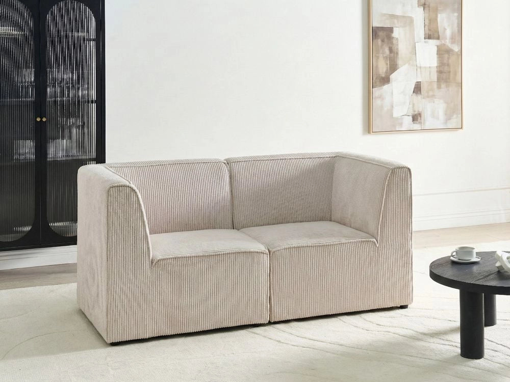 Divano modulare moderno a 2 posti in velluto a coste Jumbo beige stile classico soggiorno