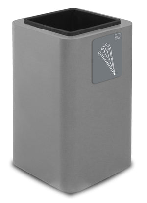 Portaombrelli da Interno 38x38xh65 cm In Acciaio Verniciato con Pittogramma Magnetico Grigio