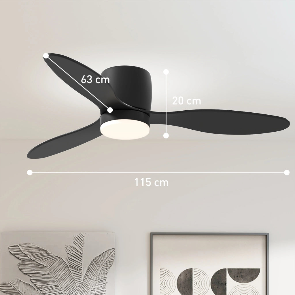 Ventilatore da Soffitto con Luce e Telecomando ¨C Zephmum ¨C Nero, 3 Colori Luce, 6 Velocit¨¤