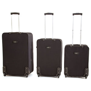Set 3 Valigie Trolley Morbide in Poliestere 2 Ruote Ravizzoni Perla Nero